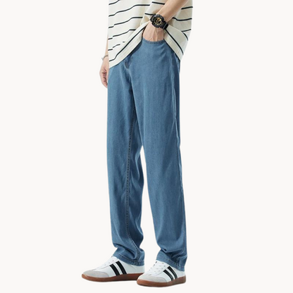 Herren Straight Leg Hose Aus Lyocellmischung Mit 5 Taschen