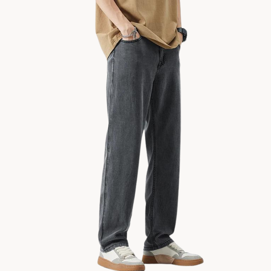 Herren Straight Leg Hose Aus Lyocellmischung Mit 5 Taschen