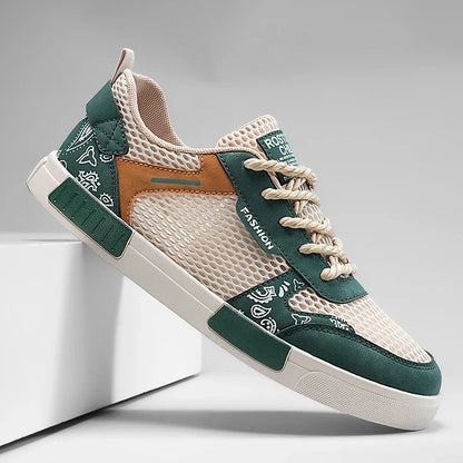 Herren Mesh Sneaker Zum Schnüren Mit Vulkanisierter Sohle