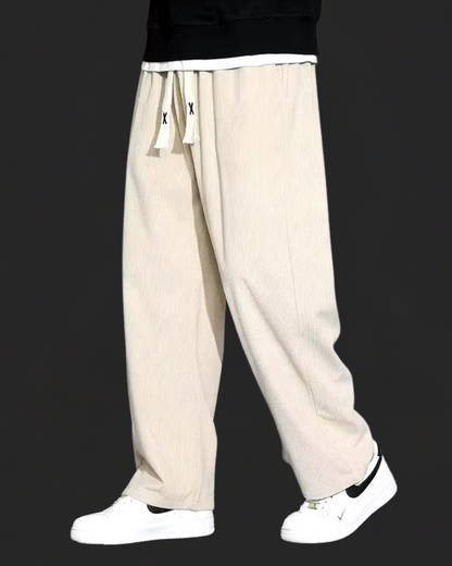 Herren Cordhose Mit Kordelzug Und Geradem Bein