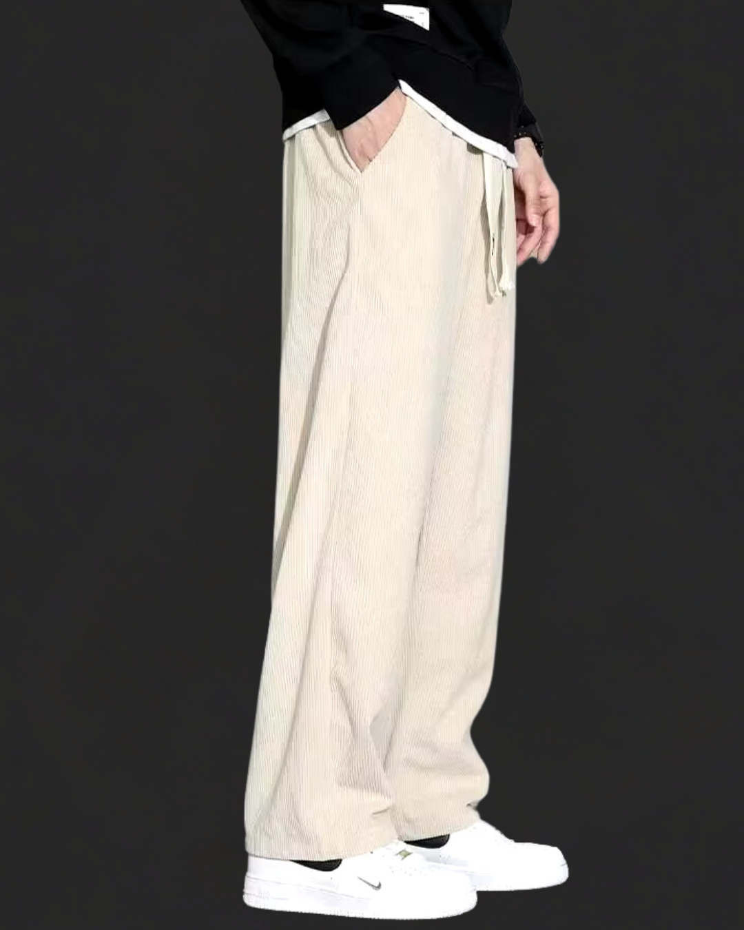 Herren Cordhose mit geradem Bein in Rückansicht