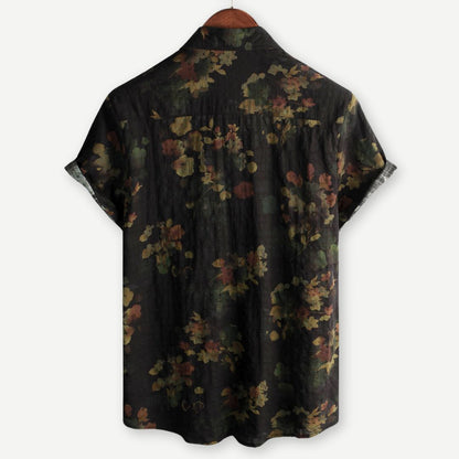 Herren Kurzarmhemd mit Blumenprint in Rückenansicht