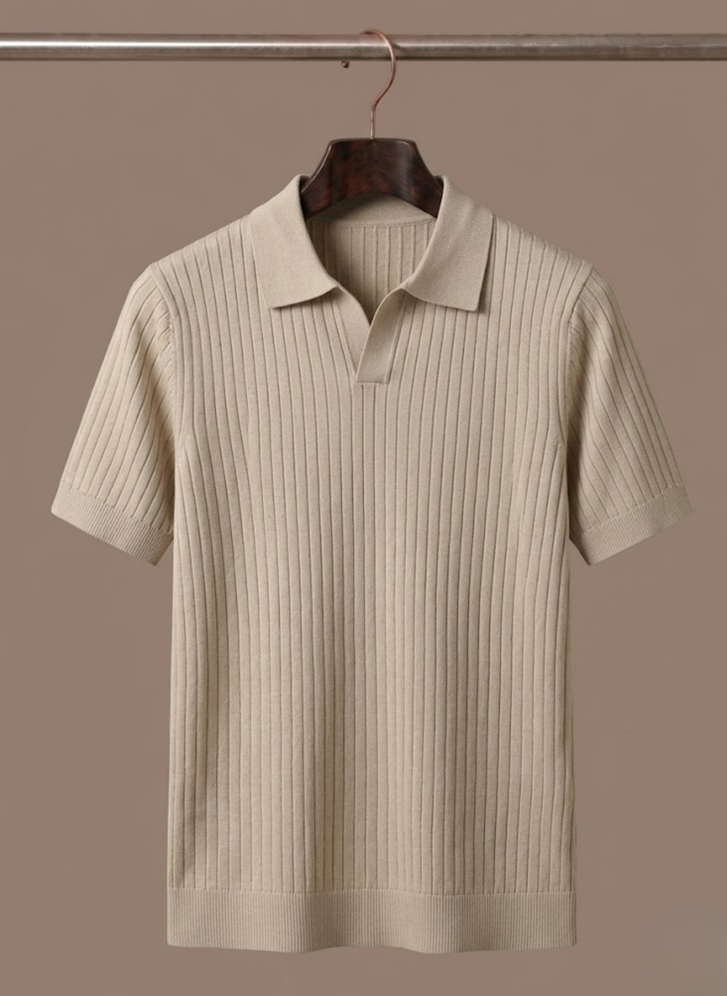 Tom Hollinger | Herren Rippenstrick Poloshirt Leicht Sommer Freizeit