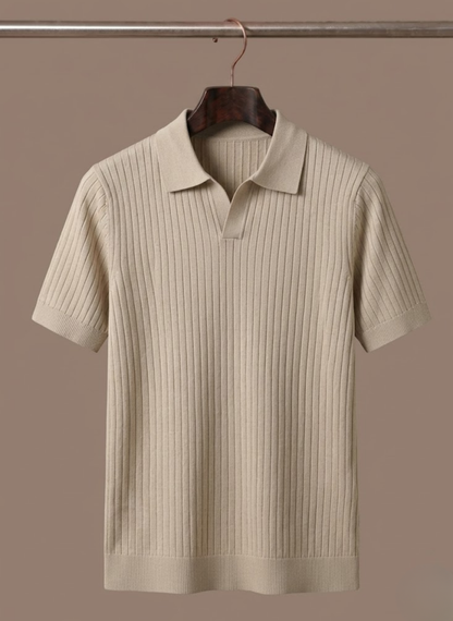 Tom Hollinger | Herren Rippenstrick Poloshirt Leicht Sommer Freizeit