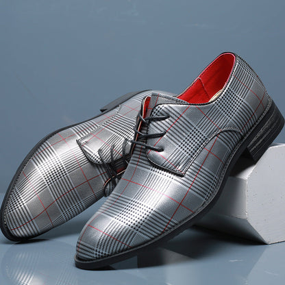 Herren Schnürschuhe Mit Spitzem Zehenbereich Und Gummisohle