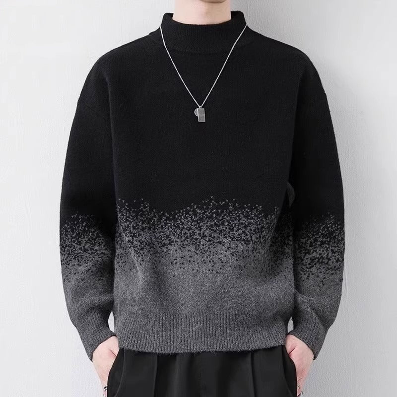 Men's Chunky Knit Sweater with Gradient