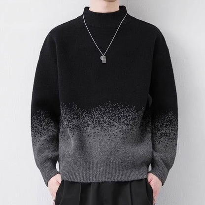 Men's Chunky Knit Sweater with Gradient