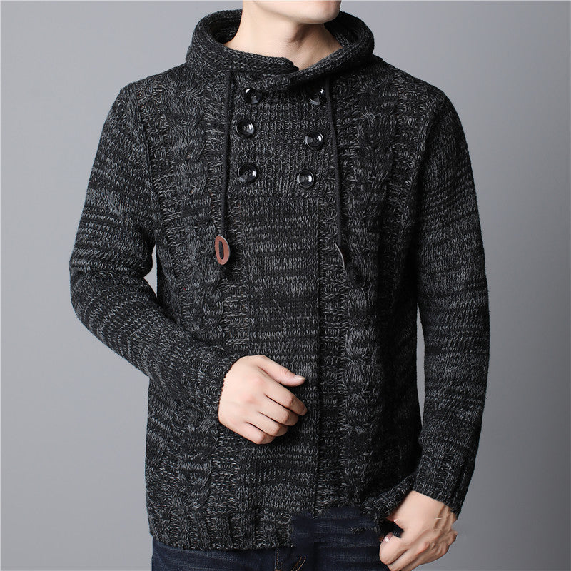 Herren-Strickhoodie mit geräumiger Kapuze und lässiger Passform