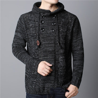 Herren-Strickhoodie mit geräumiger Kapuze und lässiger Passform