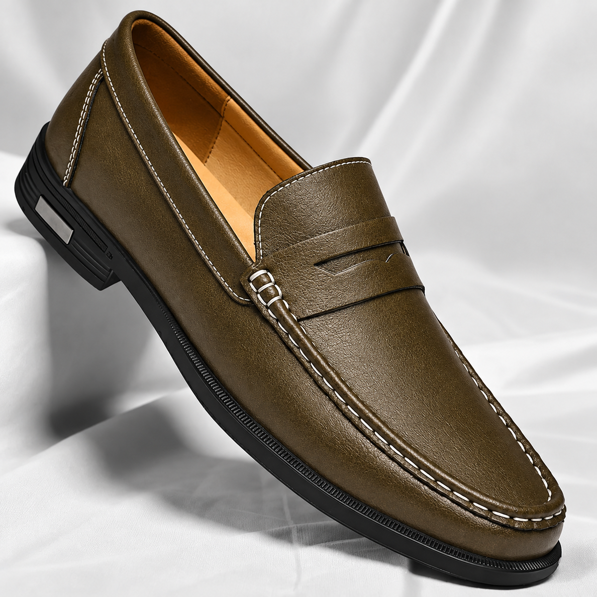 Leder Penny Loafer Mit Gepolsterter Innensohle