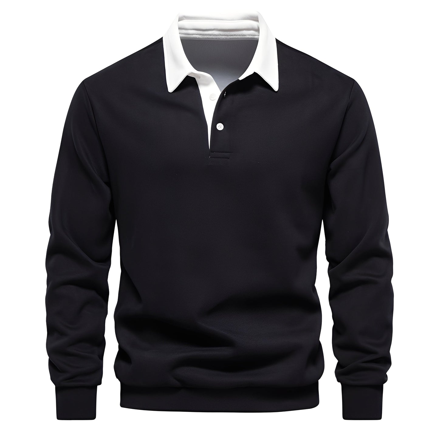 Herren Langarm-Poloshirt aus weichem, atmungsaktivem Stoff