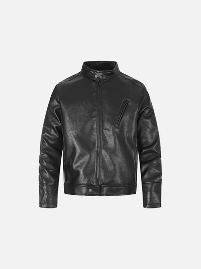 Bikerjacke Aus Kunstleder Mit Struktur