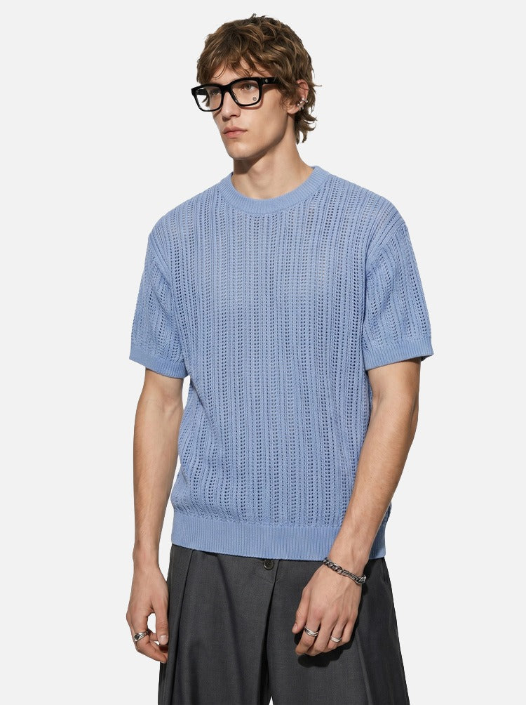 Damen Stricktop aus Lochstrick als leichter Freizeit-Look