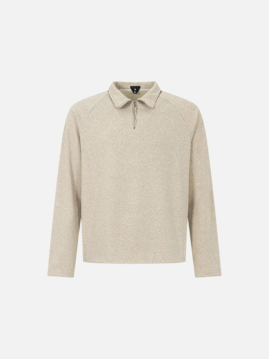 Damen Langarm Polo-Shirt mit Halbzip in Vorderansicht