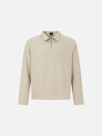 Damen Langarm Polo-Shirt mit Halbzip in Vorderansicht