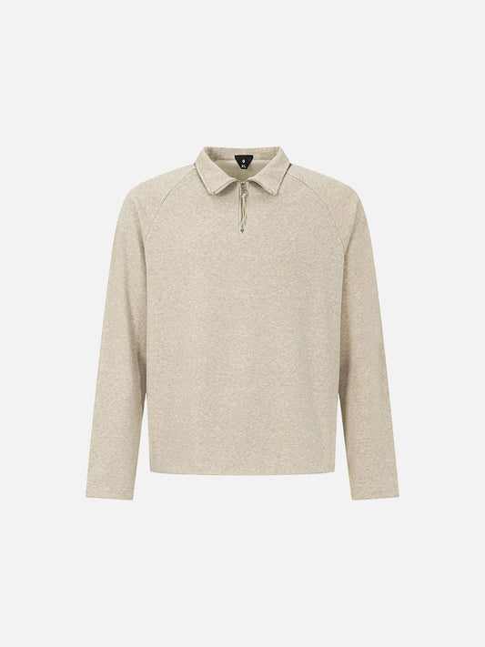 Damen Langarm Polo-Shirt mit Halbzip in Vorderansicht
