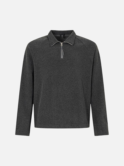 Damen Langarm Polo-Shirt mit Halbzip in Rückansicht