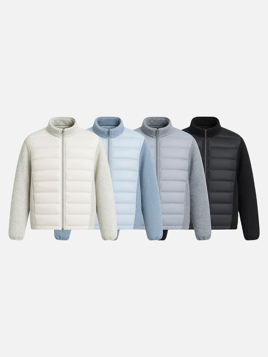 Praktische Seitentasche der Hybrid-Steppjacke im Detail