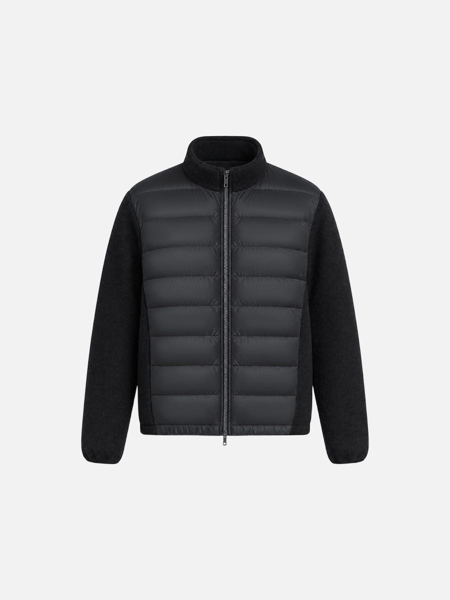Hybrid-Steppjacke mit Fleece-Stehkragen in der Vorderansicht