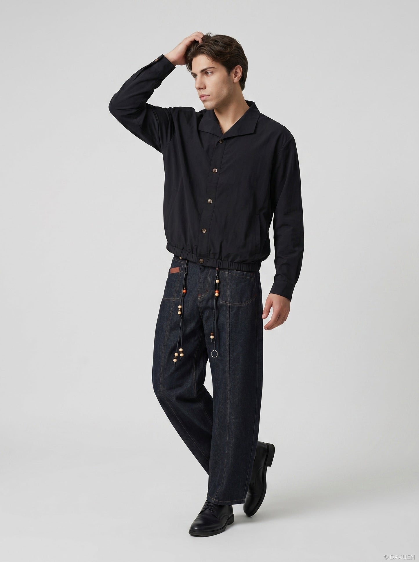 Nahaufnahme des Materials der Herren Blousonjacke