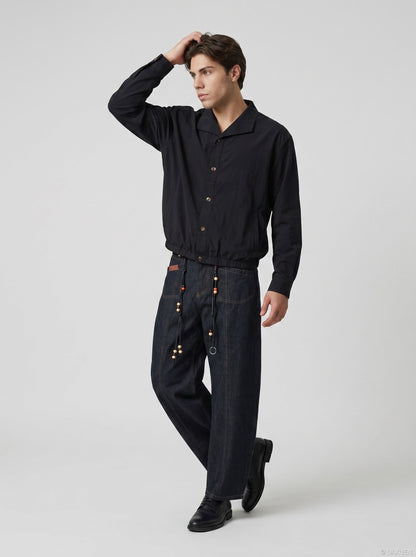 Nahaufnahme des Materials der Herren Blousonjacke