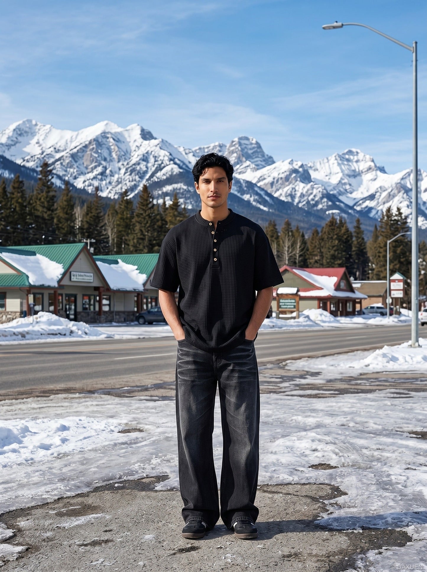 Herren Kurzarmhemd in Relaxed Fit im getragenen Look
