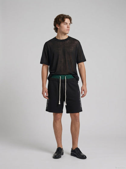 Leichtes schwarzes Damen-T-Shirt mit halbtransparentem Finish