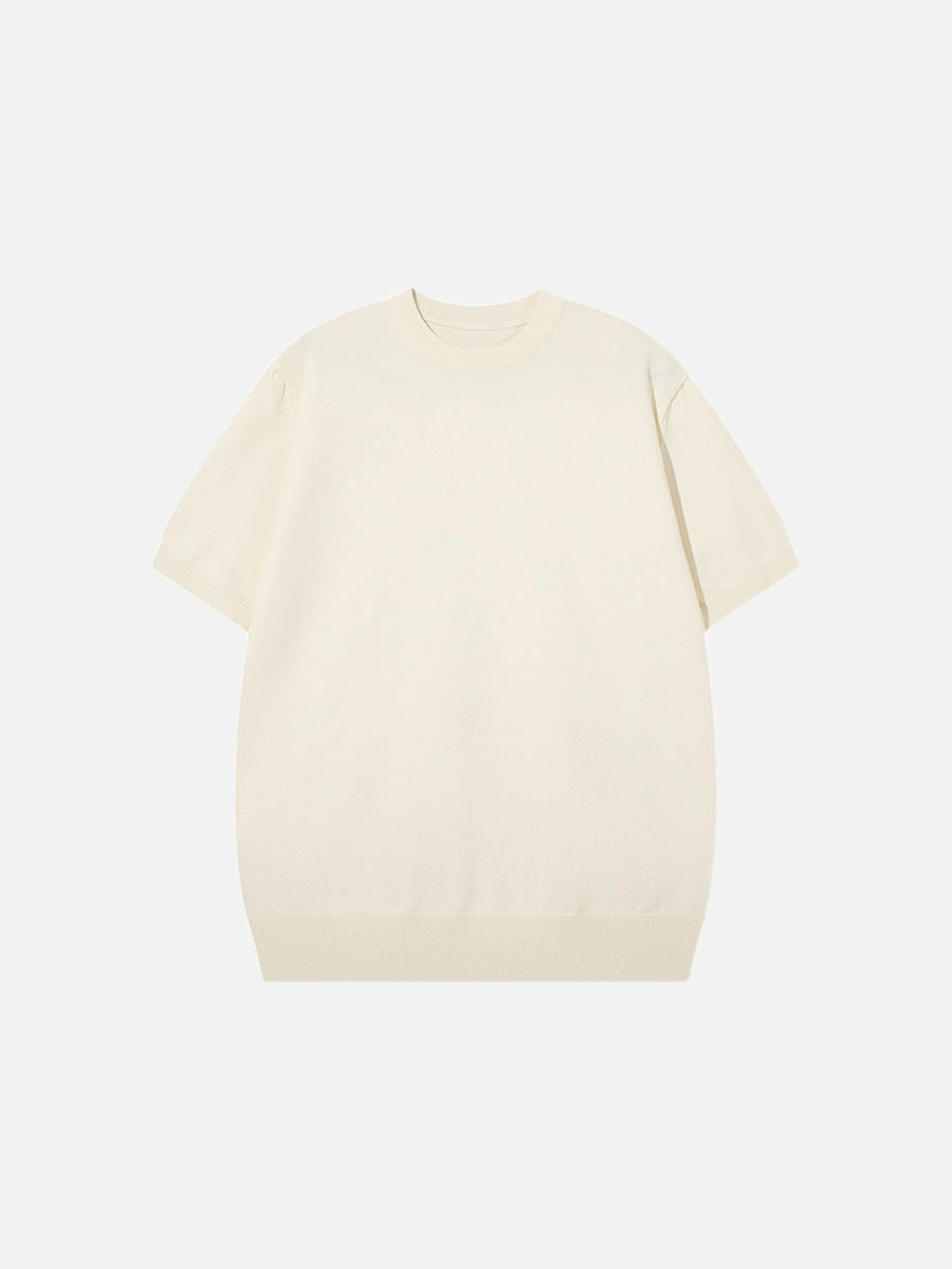 Olivgrünes Damen-Top aus Strick mit schlichtem, minimalistischem Design