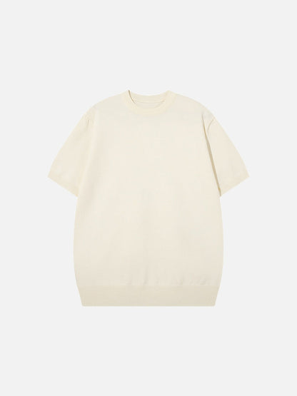 Olivgrünes Damen-Top aus Strick mit schlichtem, minimalistischem Design