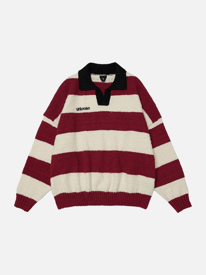 Tom Hollinger | Damen Gestreifter Oversize Strickpullover