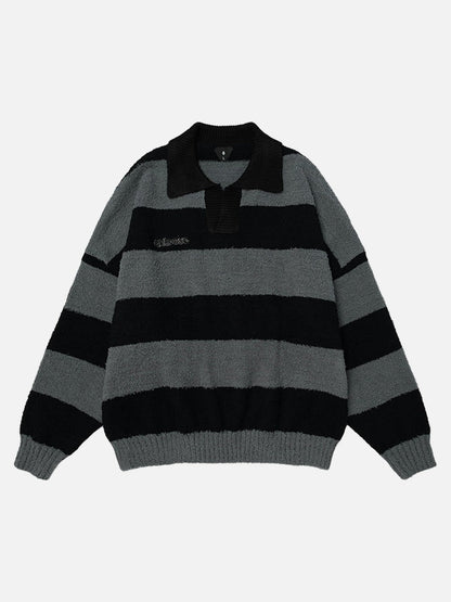 Tom Hollinger | Damen Gestreifter Oversize Strickpullover