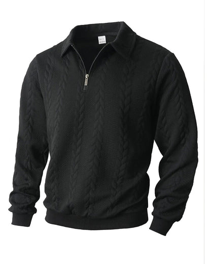 Seitliche Ansicht des Herren-Sweatshirts mit Halbzip