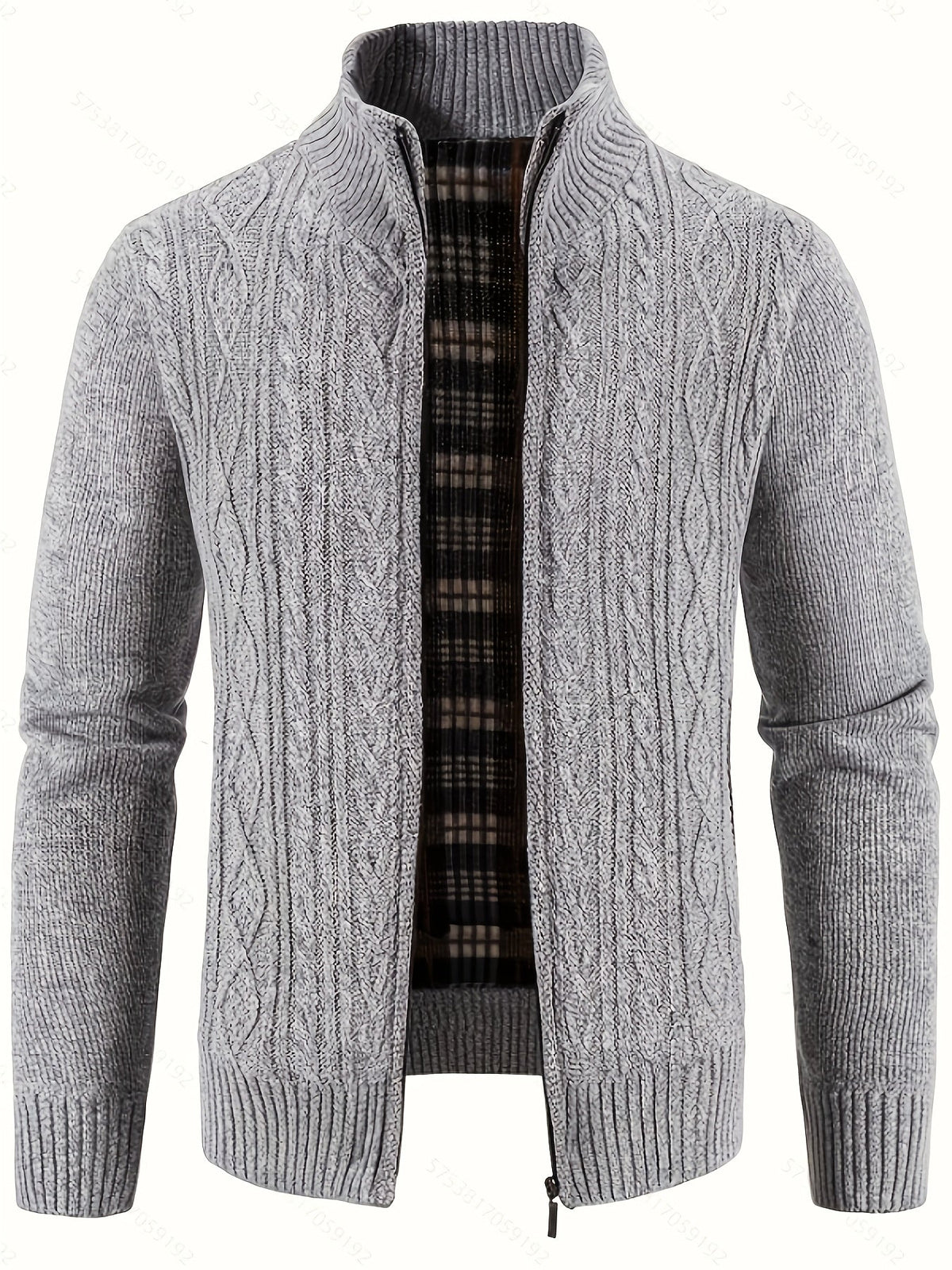 Vorderseite der Herren-Strickjacke mit durchgehendem Verschluss