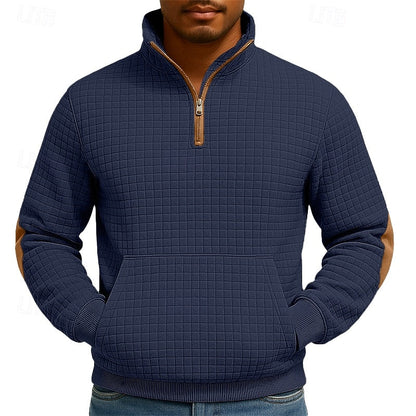 Men's Troyer Textured Quarter-Zip Sweatshirt
