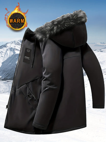 Herren-Kapuzenparka mit warmer Fütterung für kalte Tage