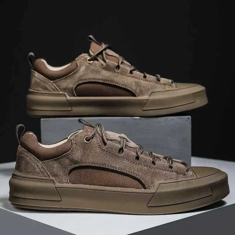 Herren Canvas Schnür Sneakers Im Skate Stil