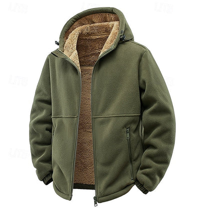 Herrenjacke mit funktionaler Kapuze und Reißverschluss