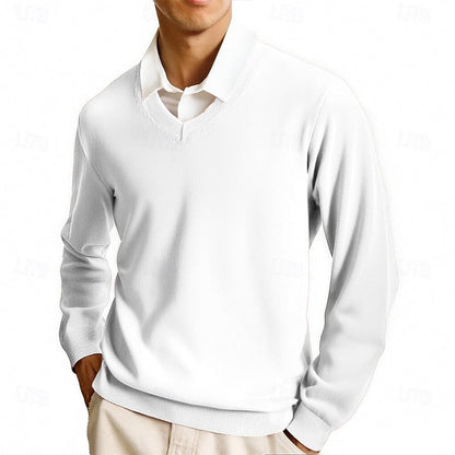 Herren Pullover Mit V Ausschnitt Aus Feinstrick