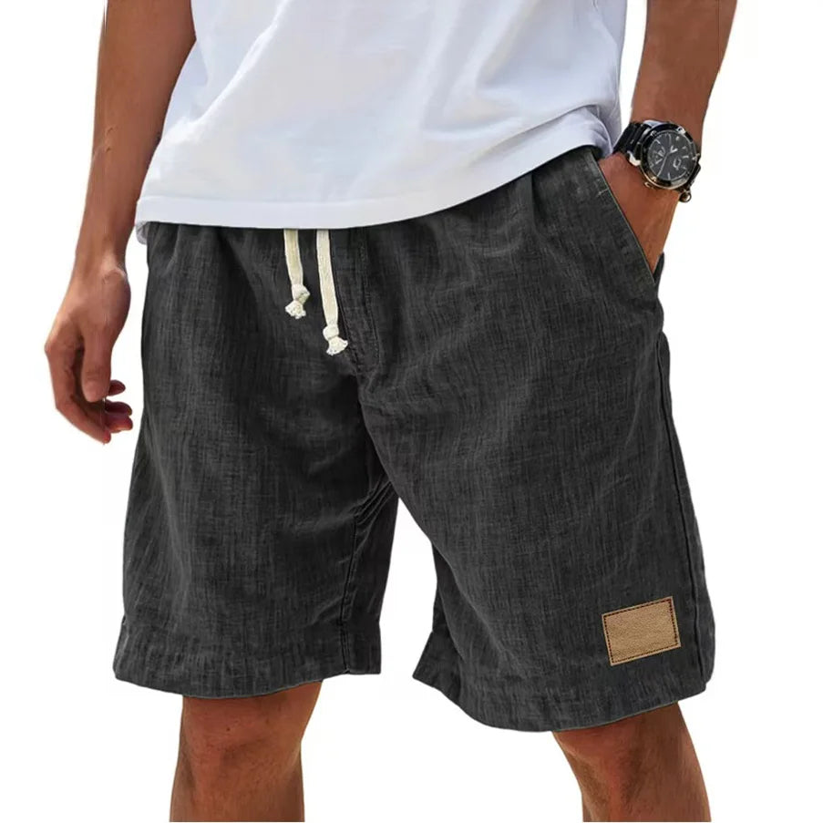 Herren Leinen Freizeit Sweatpants Shorts