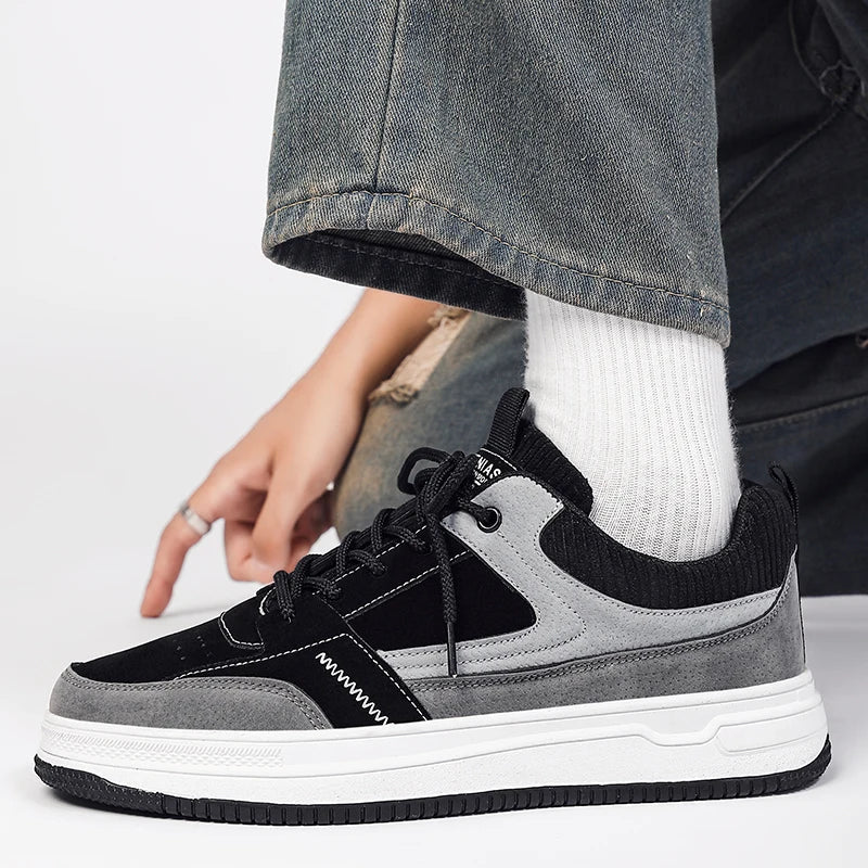 Herren Patchwork Low-Top Sneakers Freizeitschuhe