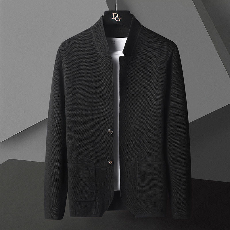 Tom Hollinger | Herren Strickcardigan mit Stehkragen und aufgesetzten Taschen