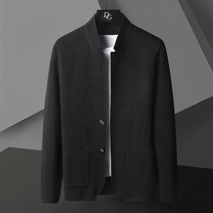 Tom Hollinger | Herren Strickcardigan mit Stehkragen und aufgesetzten Taschen