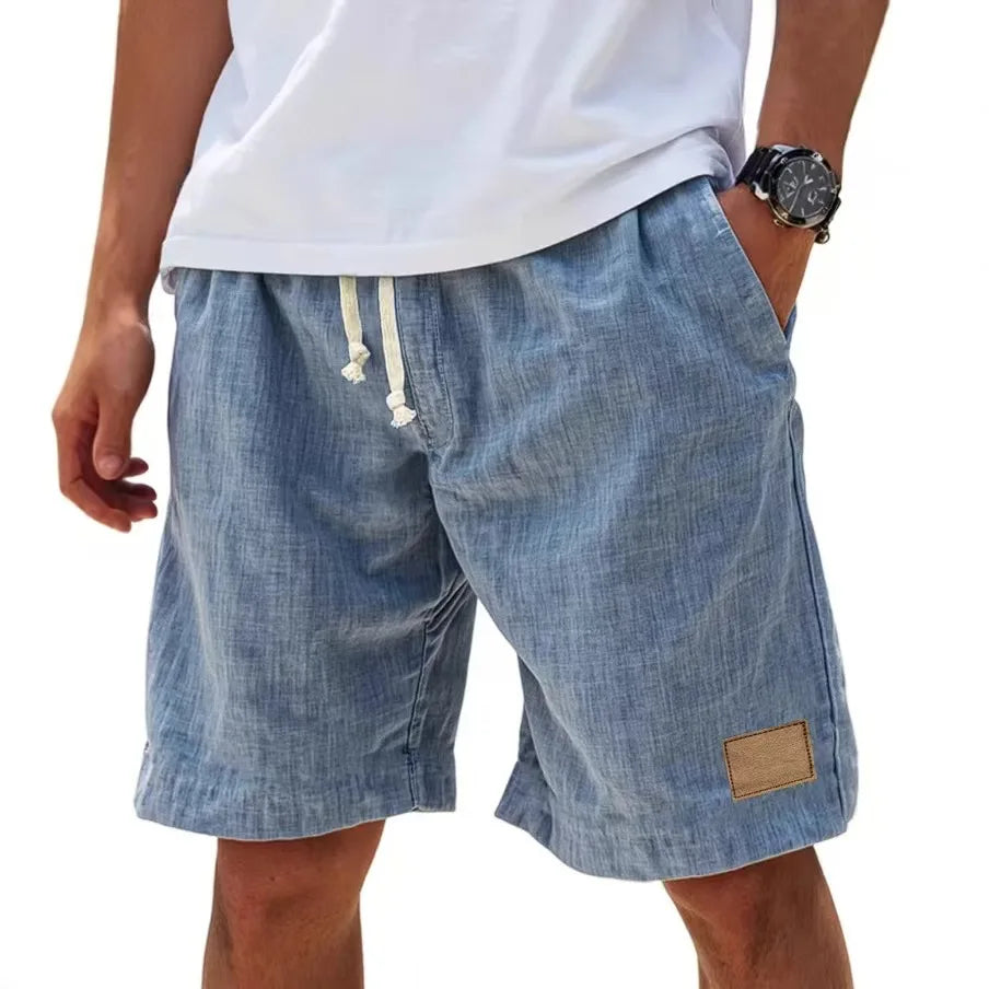 Herren Leinen Freizeit Sweatpants Shorts