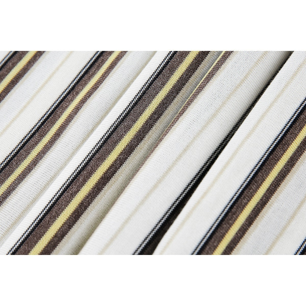 Lässiges gestreiftes Strick-T-Shirt in Braun und Gold