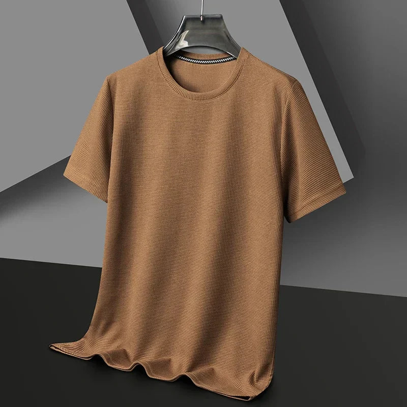 Tom Hollinger | Herren T-Shirt mit Rundhalsausschnitt aus Waffelstrick-Mischgewebe