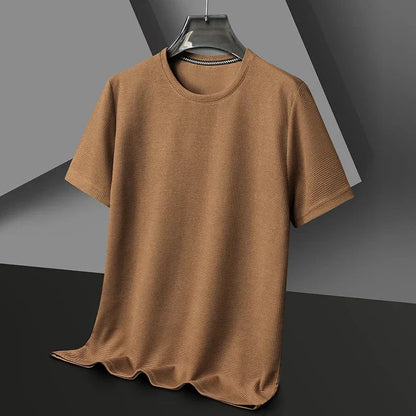 Tom Hollinger | Herren T-Shirt mit Rundhalsausschnitt aus Waffelstrick-Mischgewebe