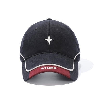 Baseballkappe mit gebogenem Schirm und Sternstickerei