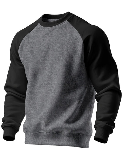 Frontansicht des Herren-Sweatshirts mit klassischen Raglanärmeln