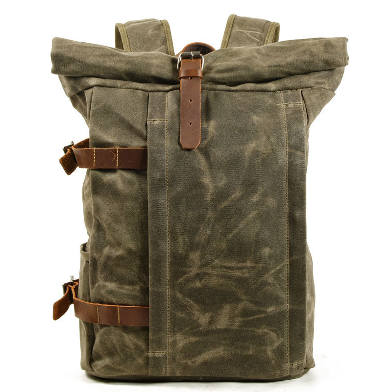 Tom Hollinger |  Canvas Roll-Top Vintage Motorrad Rucksack