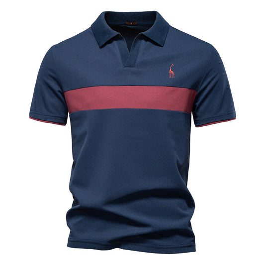 Tom Hollinger | Men's polo shirt with short sleeves and striped embroidery